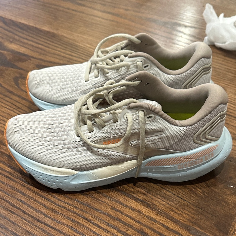 Brooks glycerine GTS 21 Beige and Orange Women's Sneakers - Picture 4 of 7